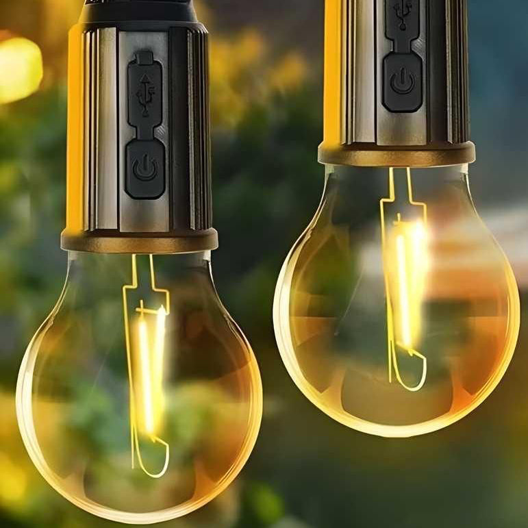 Lumos Duo – Decorative Hanging LED Bulbs (Set of 2, 3-Mode Rechargeable Lamps)