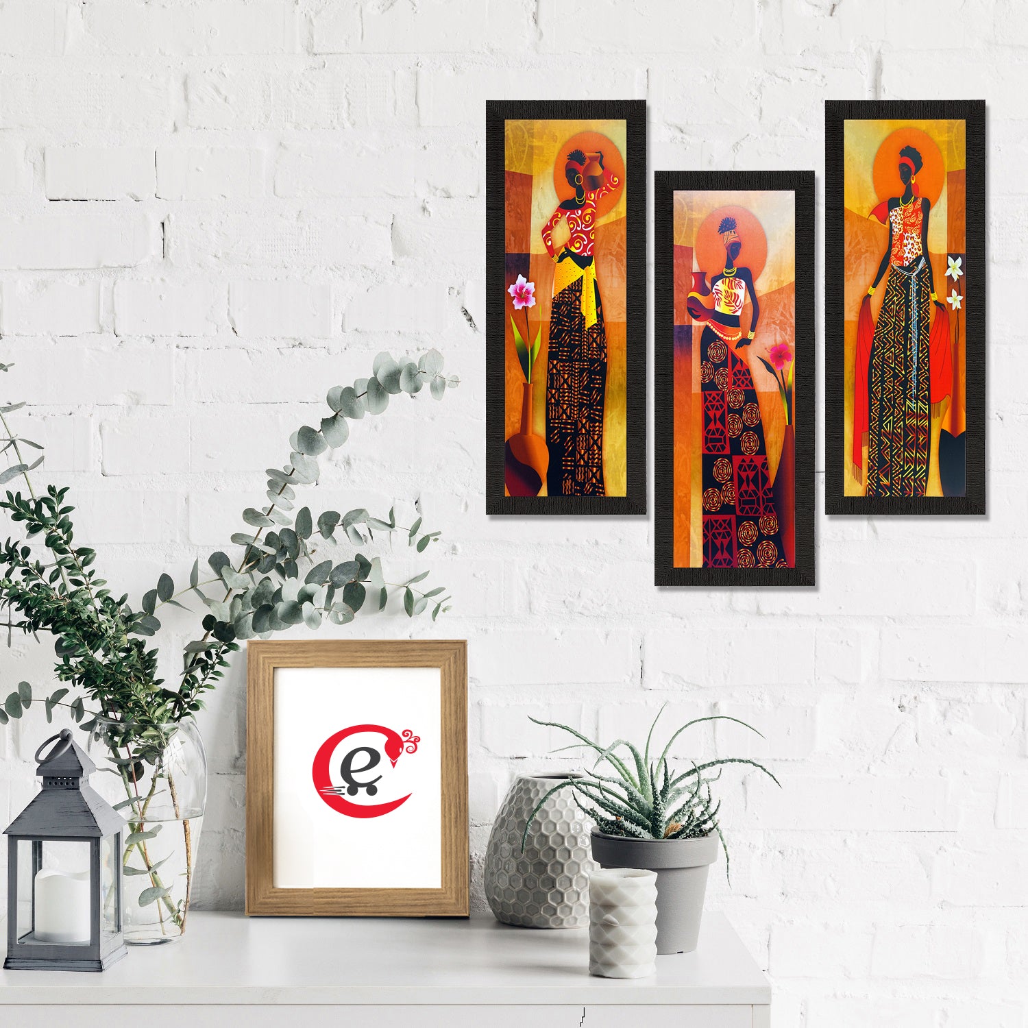 Tribal Grace – Set of 3 Satin Matte UV Wall Art