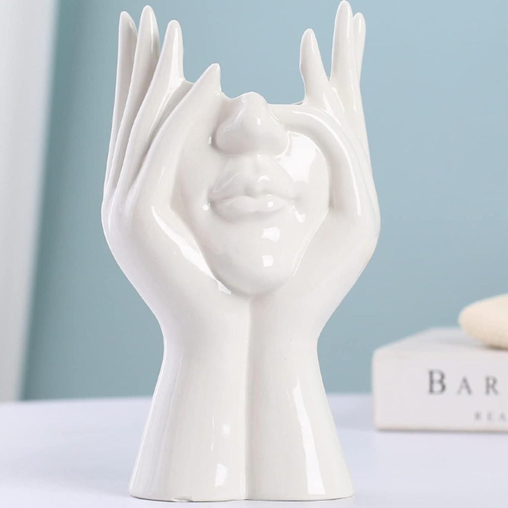 Serene Form – Aesthetic Ceramic Face Vase