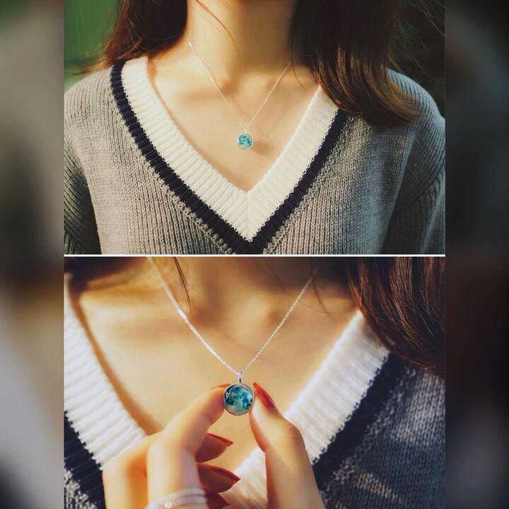 Luna Halo – Silver Moon Necklace