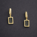 Noir Frame – Gold Drop Earrings