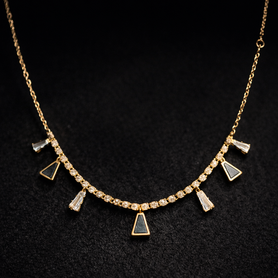 Midnight Angles – Gold Statement Chain