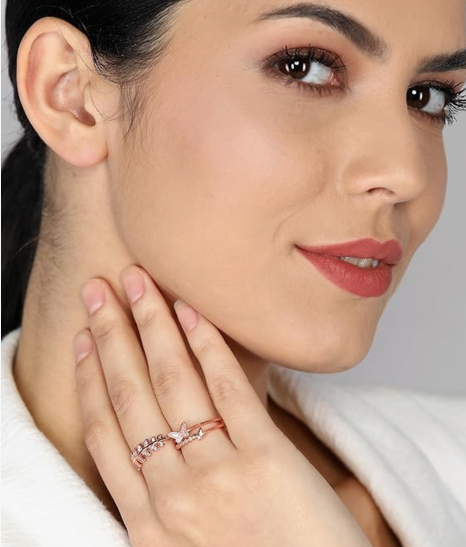 SilverEmbrace – Delicate Hug Adjustable Rings Combo